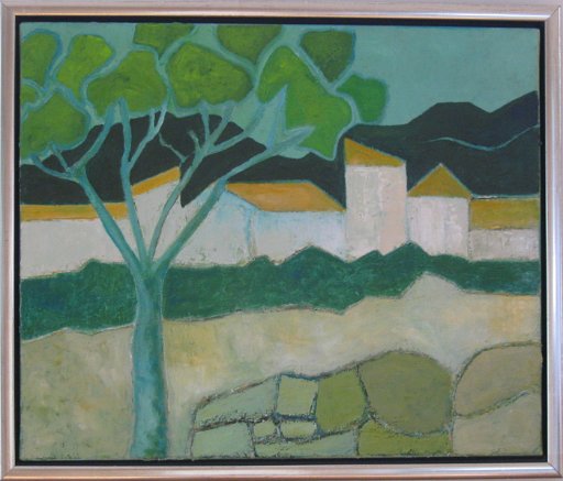 105.JPG - Dorpsgezicht in de Provence, olieverf op doek, 60x50 cm