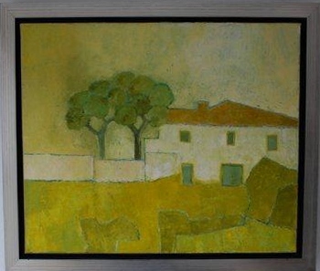 schilderij_dorp_0445.jpg - Een warme dag in de Provence, olieverf op doek, 60x50 cm