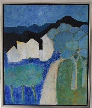 schilderij_dorp_0451.jpg - Dorpsgezicht in de Provence, olieverf op doek, 50x60 cm