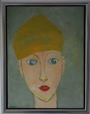 schilderij_portret_0456.jpg - Portret met het gele mutsje, olieverf op doek, 30x40 cm