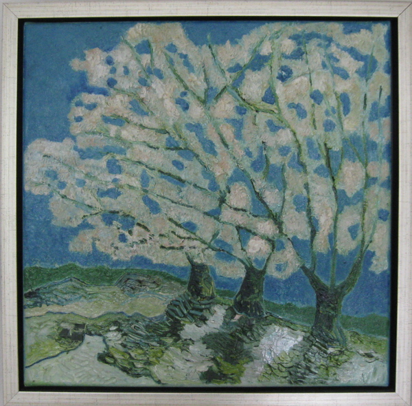 109.JPG - Bloeiende bloesemboom, olieverf op doek, 40x40 cm