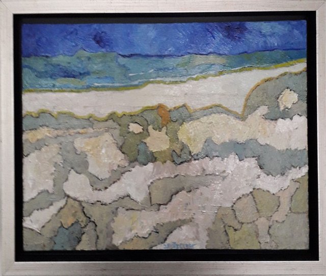 P07F09.jpg - Strand van terschelling, olieverf op doek, 40x30 cm