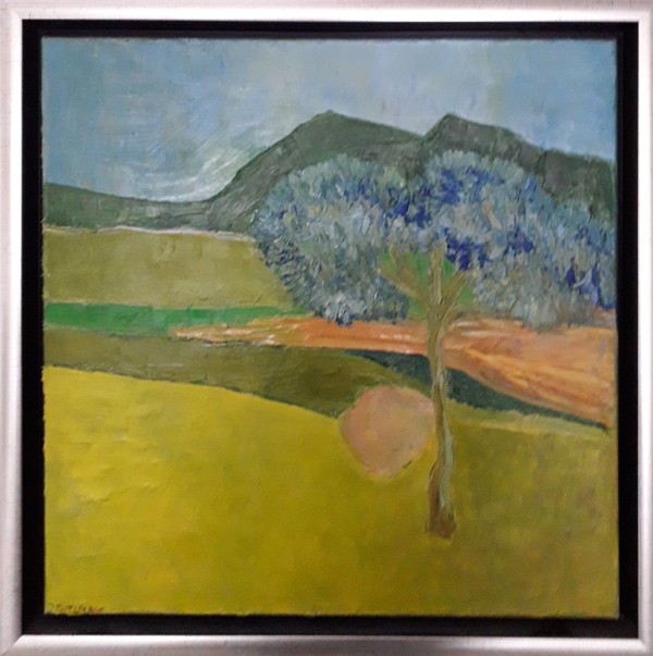 P08F03.jpg - Landschap in de provence, olieverf op doek, 30x40 cm