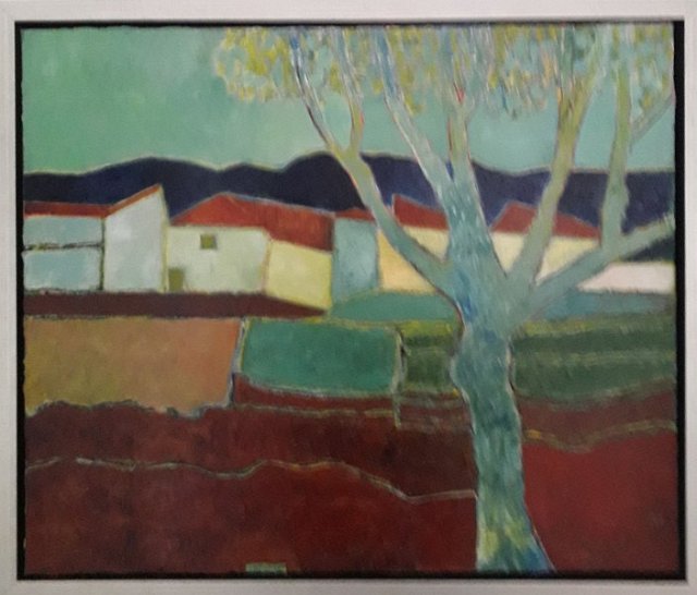 P09F06.jpg - Toscaans dorpslandschap, olieverf op doek, 60x50 cm