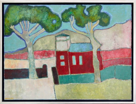 schilderij_dorp_0448.jpg - Dorpsgezicht in de Provence, olieverf op doek, 60x50 cm