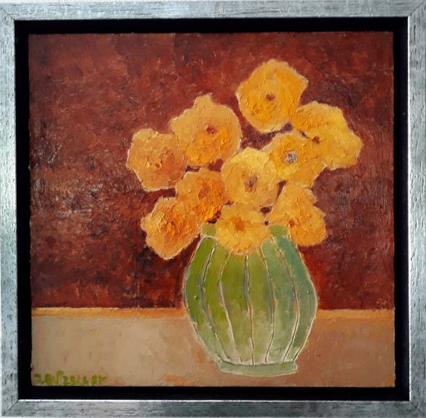 oranjebloemen.jpg - Vaasje met zacht oranje bloemen 25x25cm